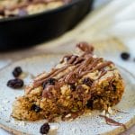 oatmeal raisin cookie skillet on a plate