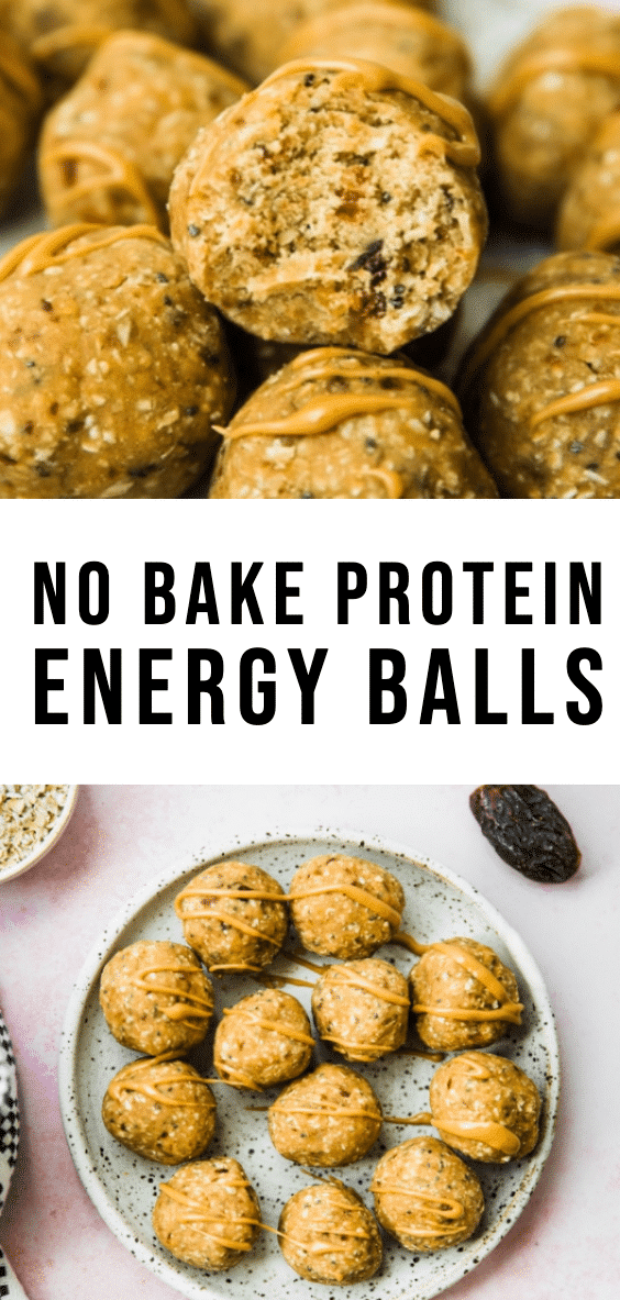 energy balls made with chia seeds and nut butter on a white plate