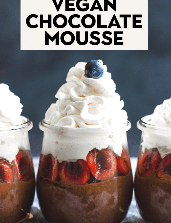 chocolate mousse in a glass jar with coconut cream