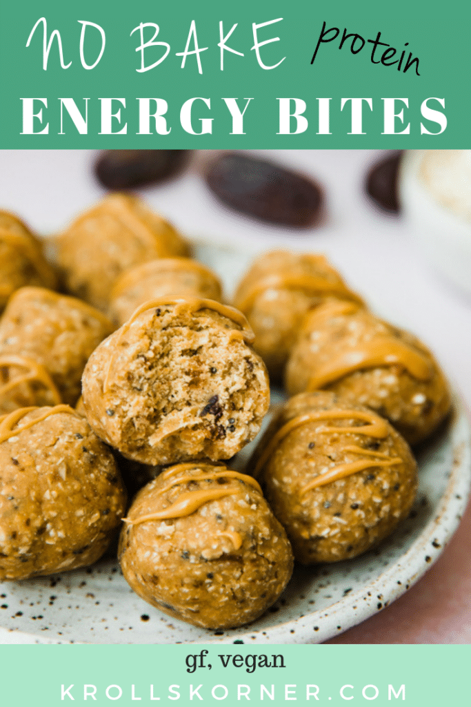 energy bites made with peanut butter on a plate