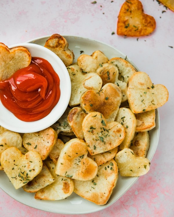 potatoes cut in the shape of hearts