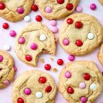 cookies with m&ms valentines day theme