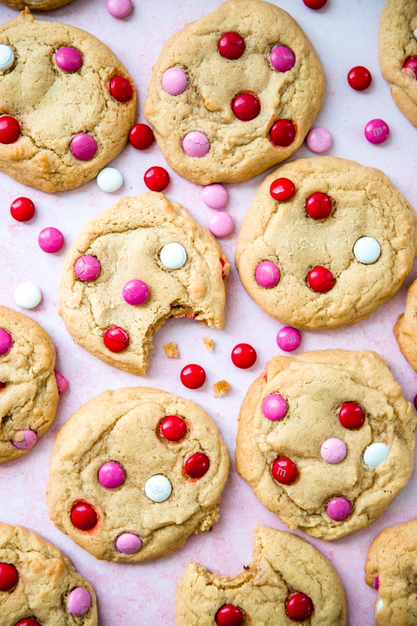 MM Cookies (soft and chewy) using Valentine's Day m&ms - Dessert