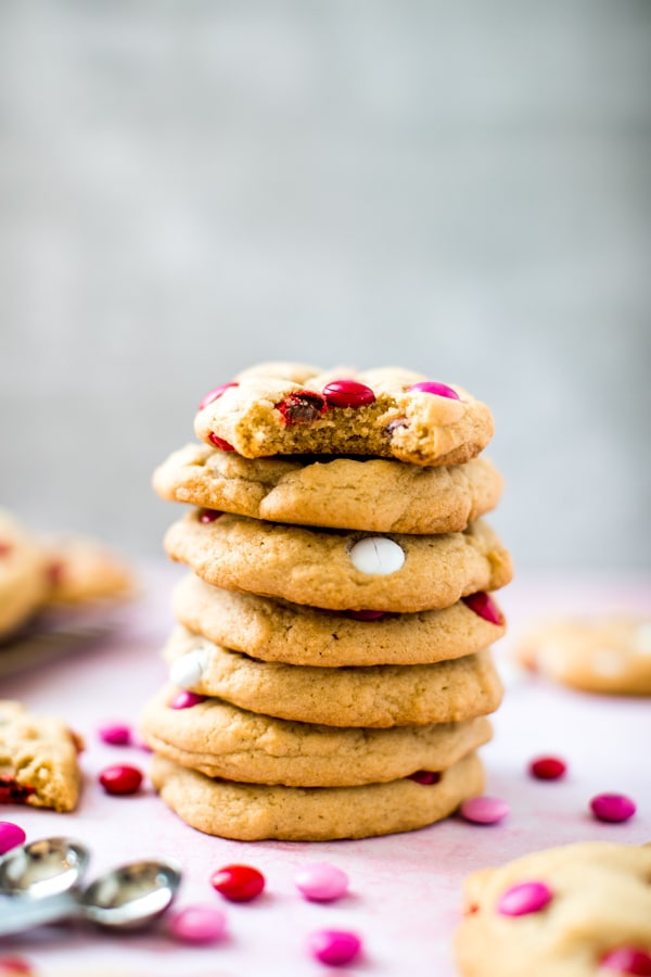 Chewy Peanut Butter Cookies with Chocolate M&M's - Yay! For Food