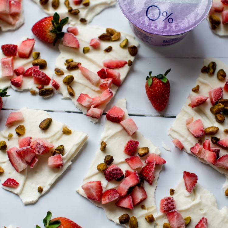 yogurt bark made with strawberries