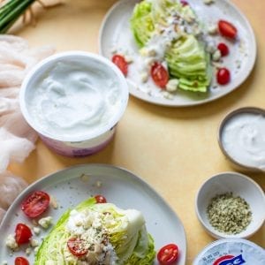 wedge salad on a white plate