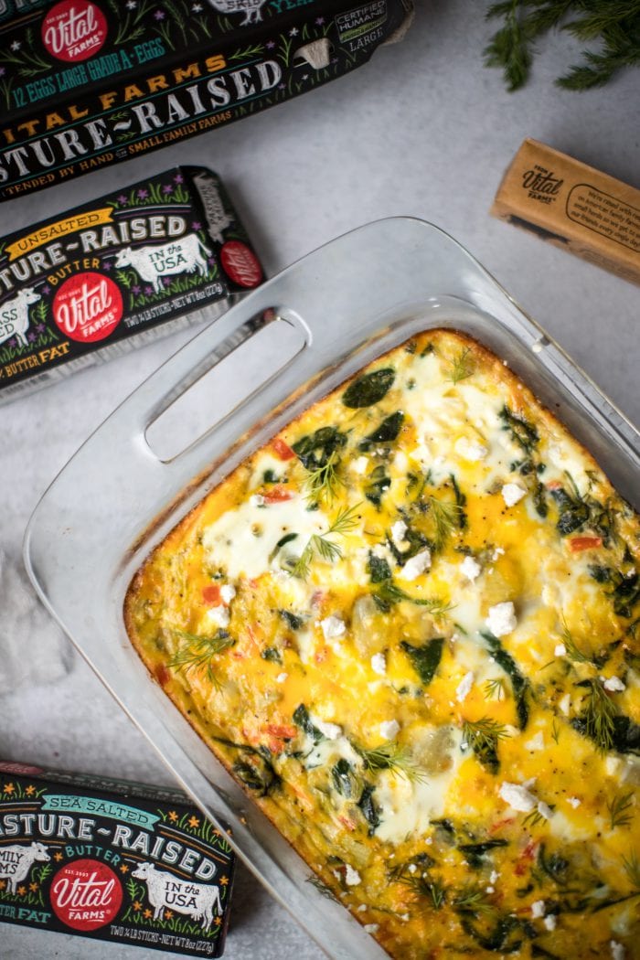overnight spinach and asparagus egg bake