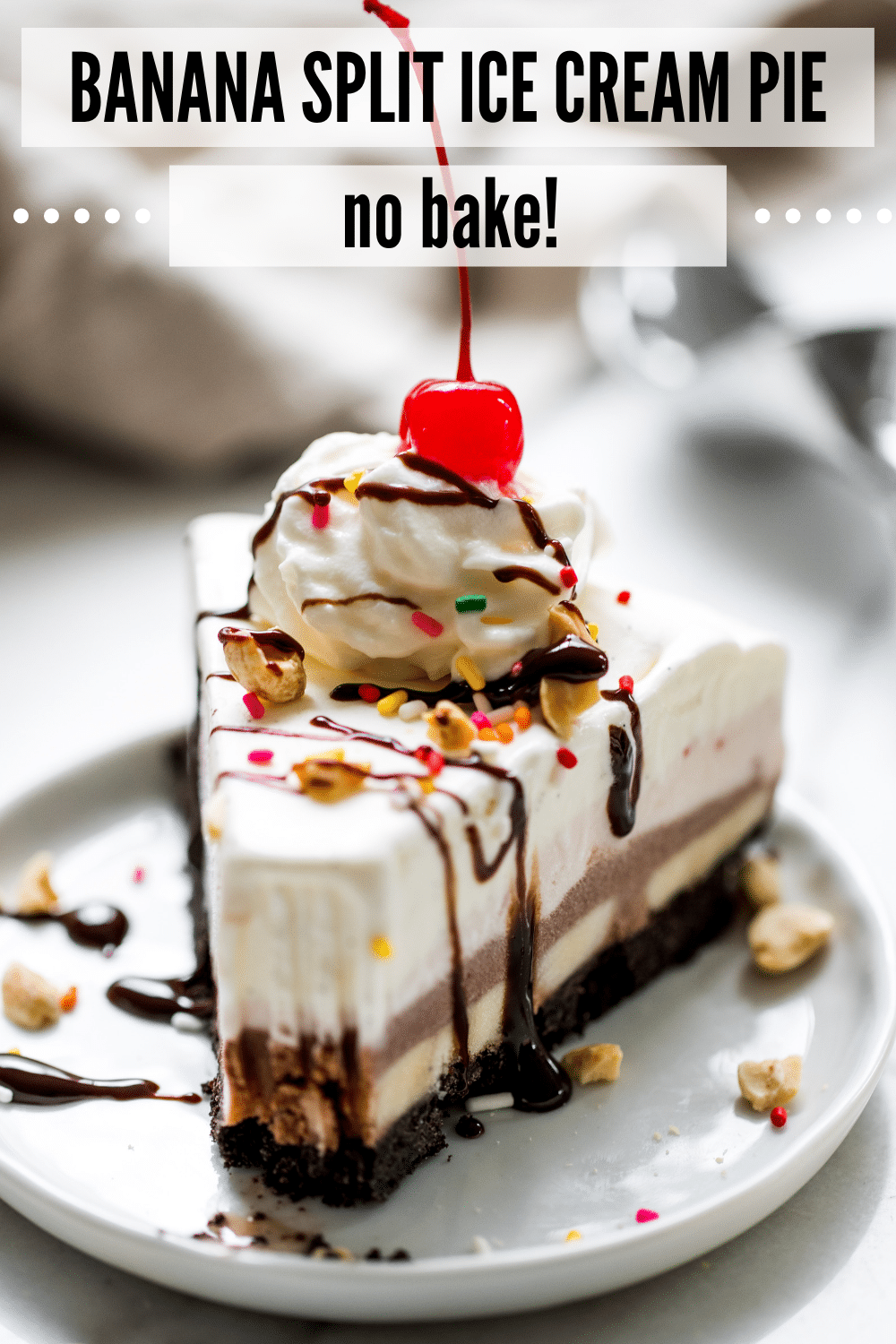 Banana Split Ice Cream Pie (No bake!) Kroll's Korner