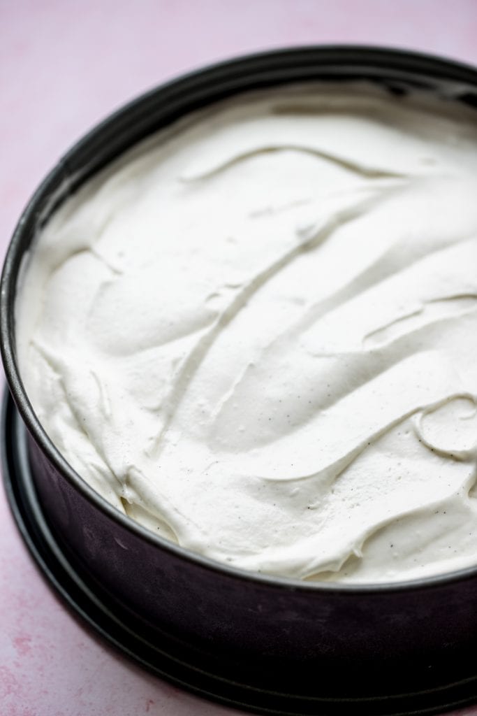 vanilla bean ice cream in a pie pan