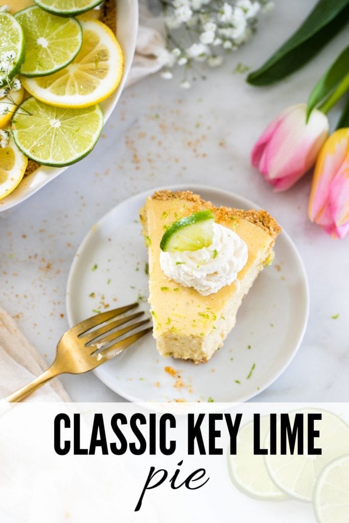 a slice of key lime pie with whipped cream on top