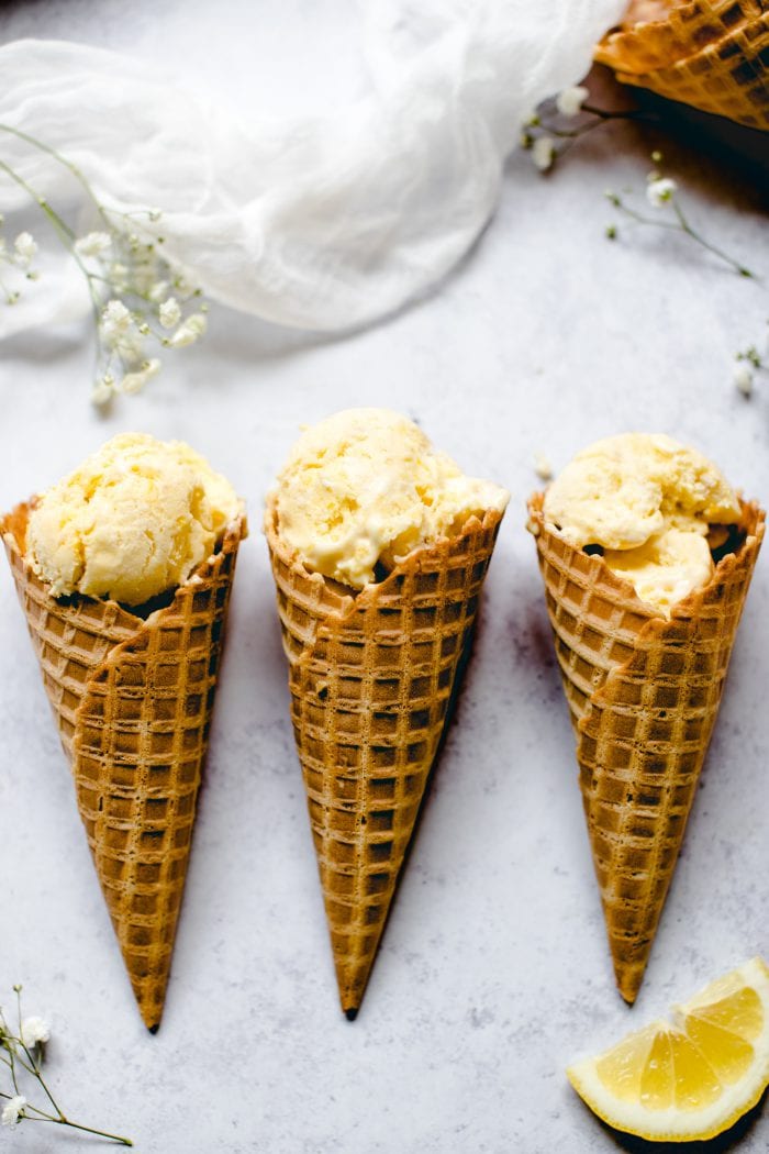 Lemon Ice Cream (No Churn, dairy free!) Kroll's Korner
