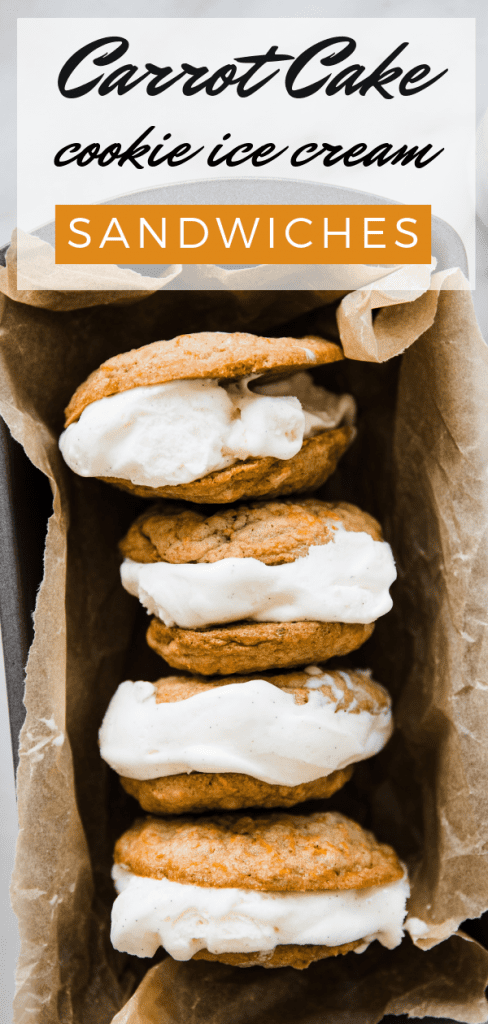 carrot cake cookies with ice cream in the center