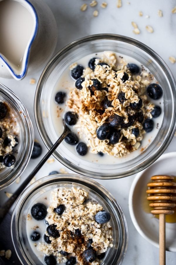 Overnight Blueberry Oats (Vegan, DairyFree) Kroll's Korner