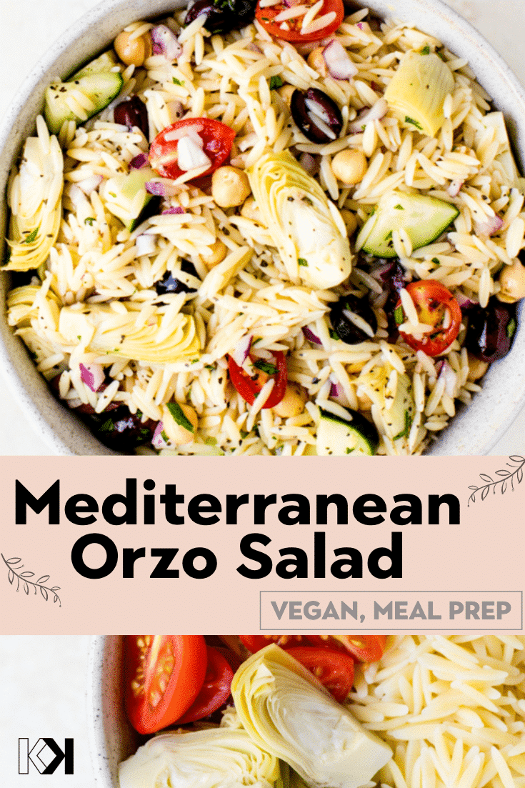 Mediterranean Orzo Salad Recipe (Vegan) - Kroll's Korner