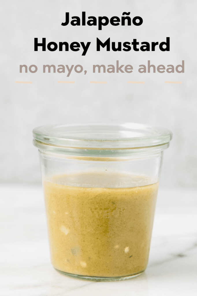 Spicy Honey Mustard salad dressing in a glass jar