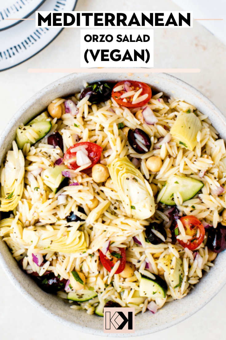 Mediterranean Orzo Salad Recipe Vegan Krolls Korner