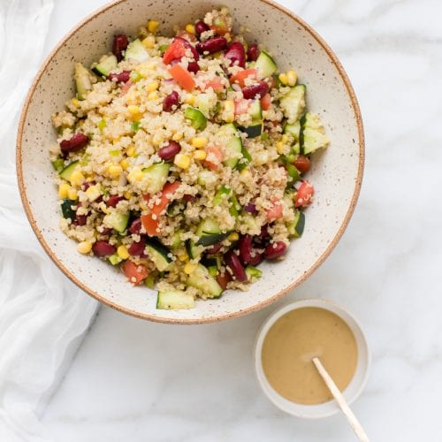 Lemon Tahini Quinoa Salad - Plant Based RD