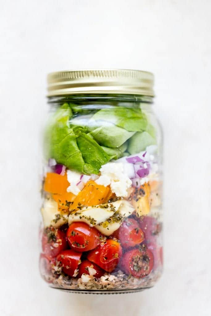 Healthy Mason Jar Salads (Cold Tortellini Salad!) • Kroll's Korner