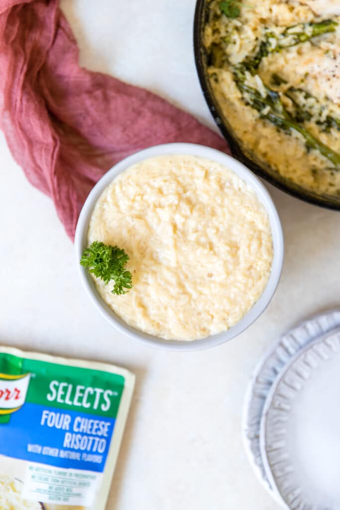 risotto in a white bowl