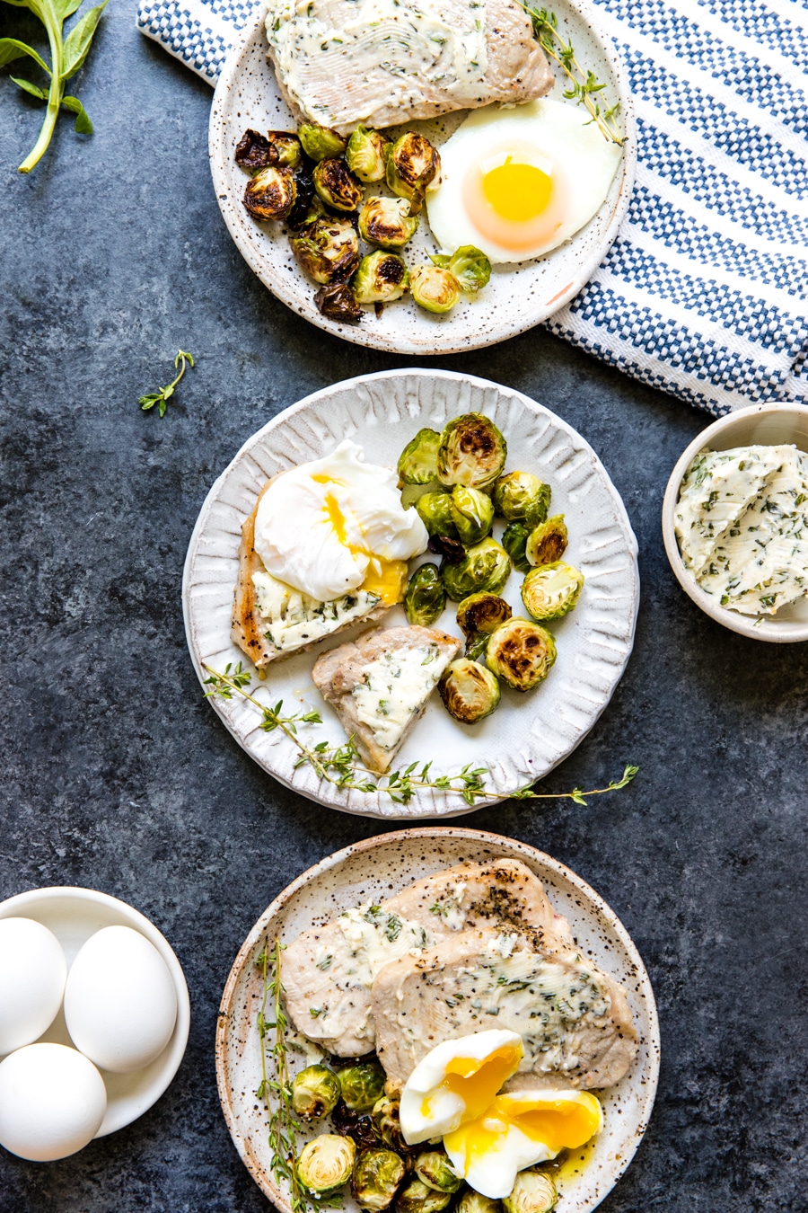 Pork Chops with Eggs and Basil Butter Kroll's Korner
