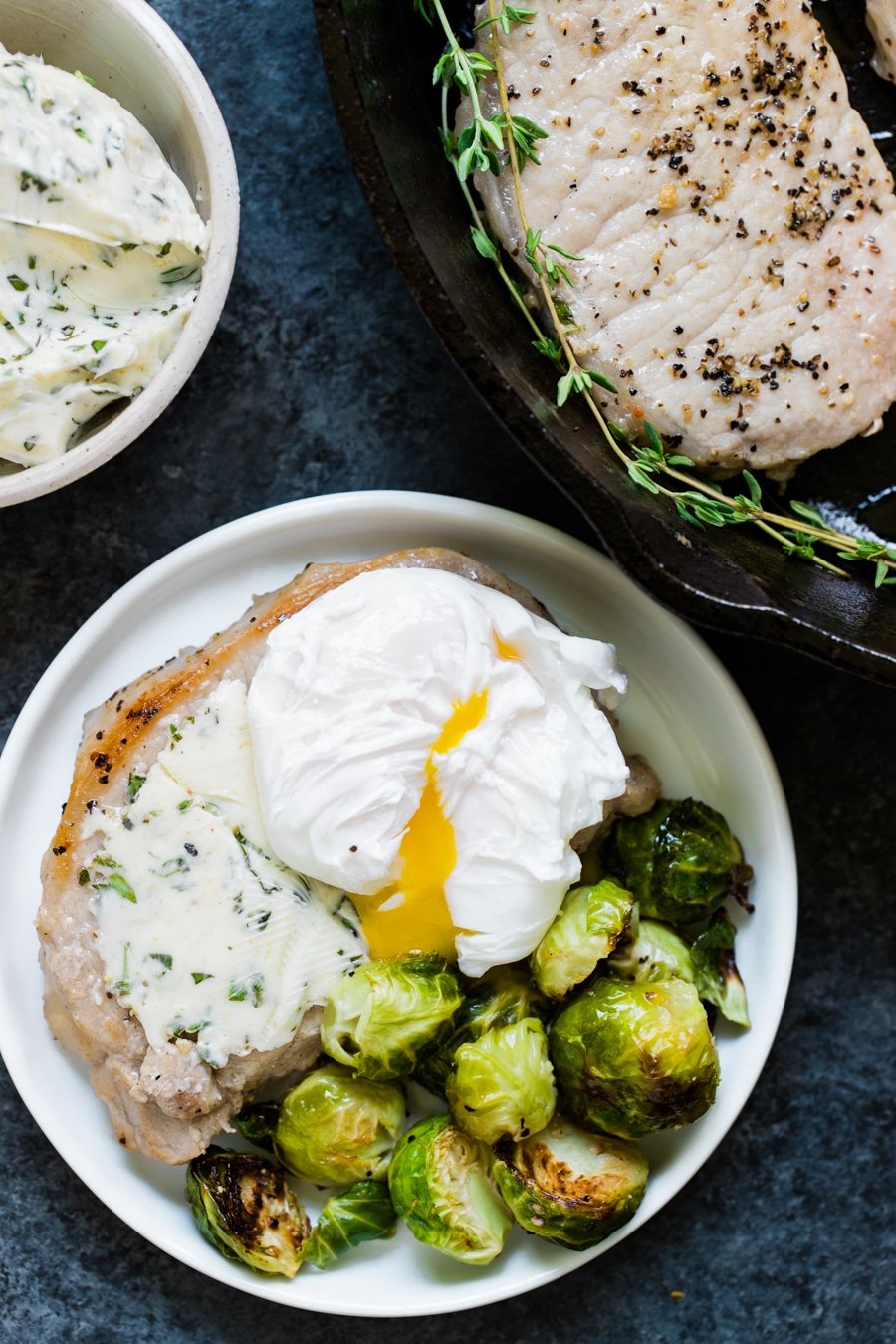 Pork Chops with Eggs and Basil Butter Kroll's Korner