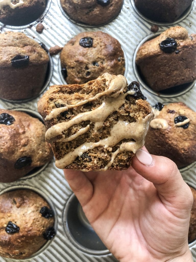 muffins with nut butter on top