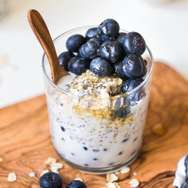 overnight oatmeal in a glass