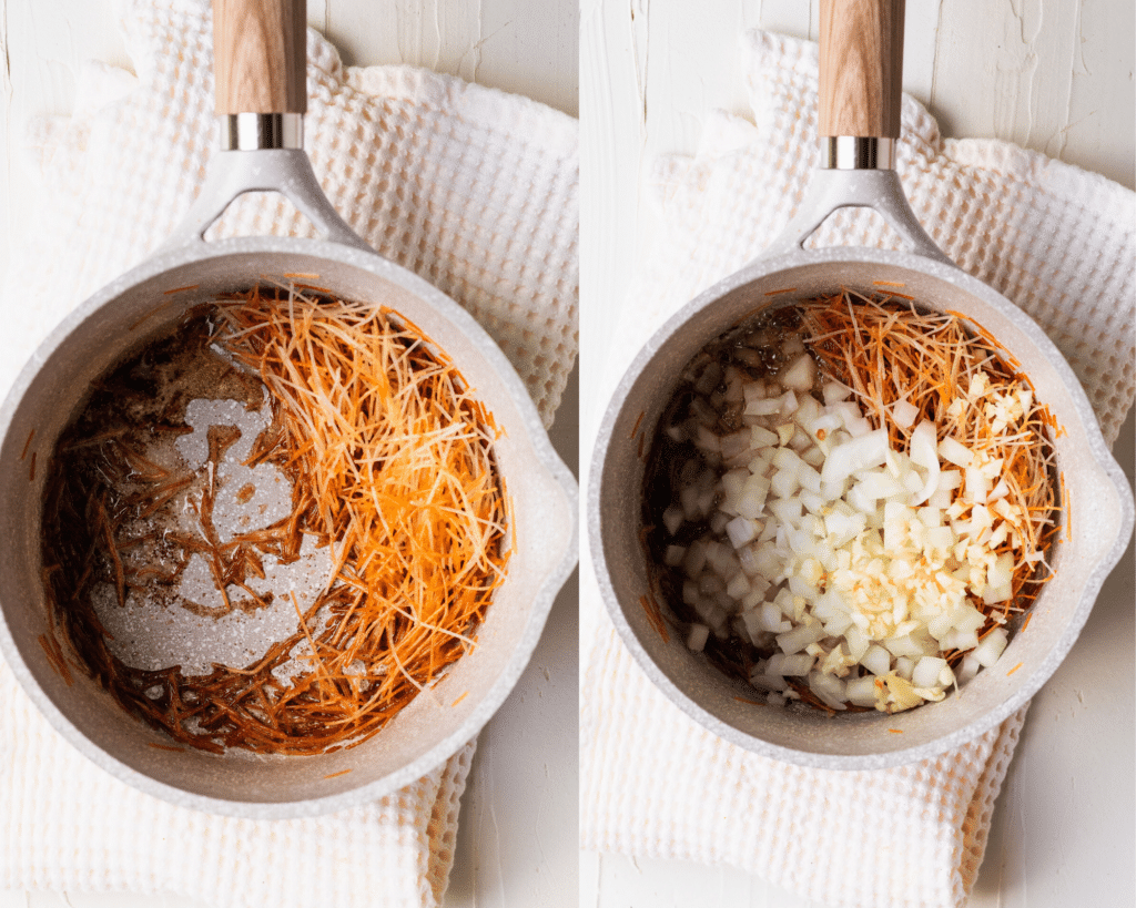 step by step photos of making rice 