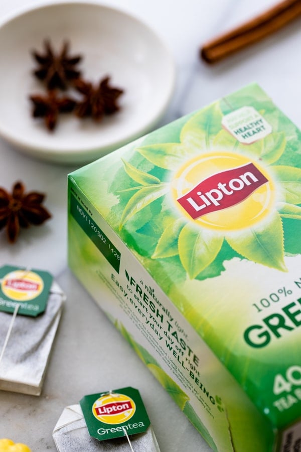 a box of lipton green tea