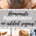 homemade applesauce with no added sugars in a glass jar