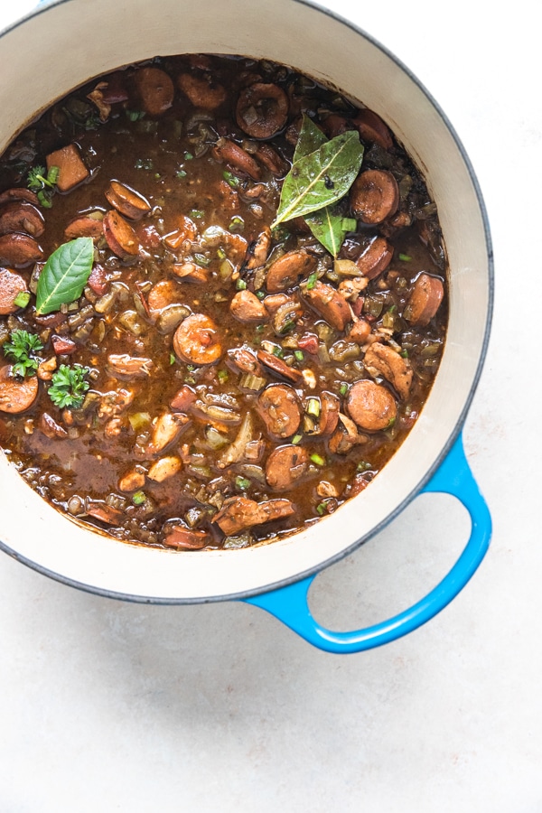 Chicken and Sausage Gumbo (Dark Roux) Kroll's Korner