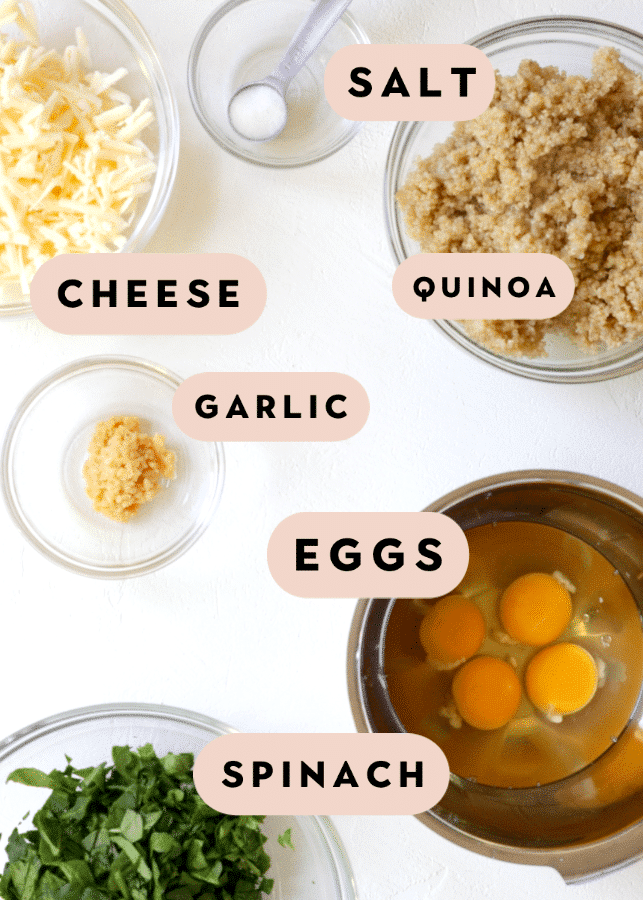 ingredients needed to make quinoa egg muffins