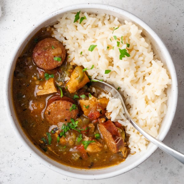 Chicken and Sausage Gumbo (Dark Roux) Kroll's Korner