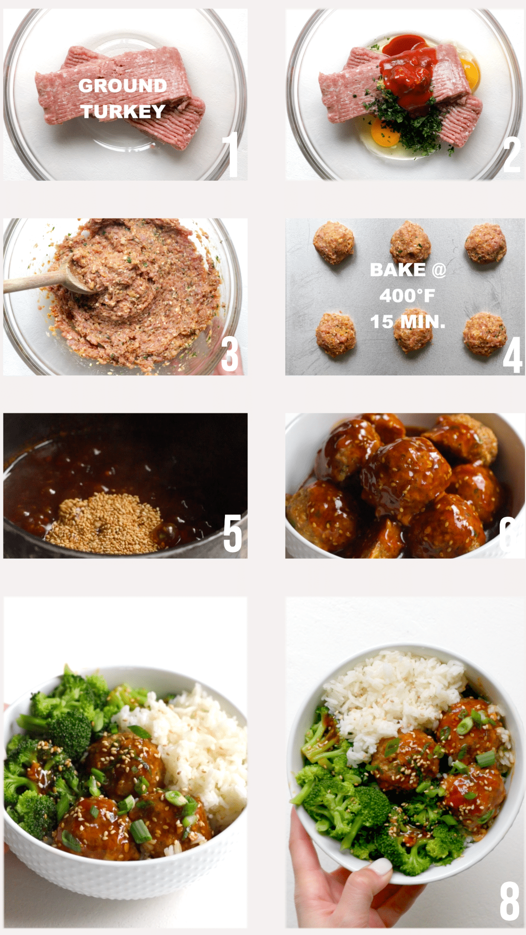 Healthy Meatballs Sriracha Teriyaki Ground Turkey Meatballs (VIDEO)