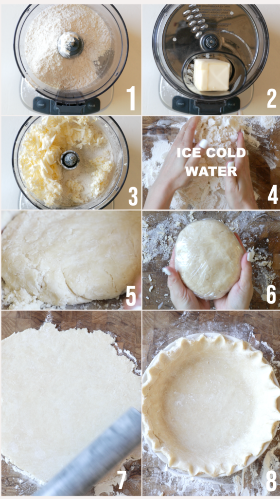 step by step photos on how to make the dough for pie crust