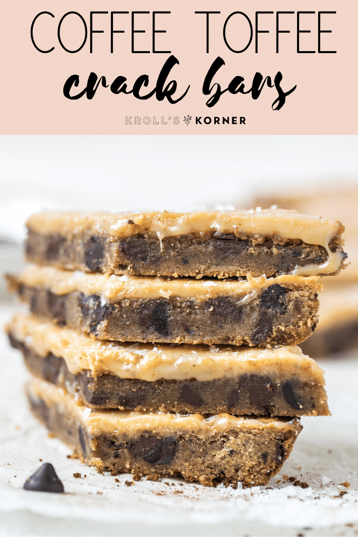 coffee toffee bars on parchment paper