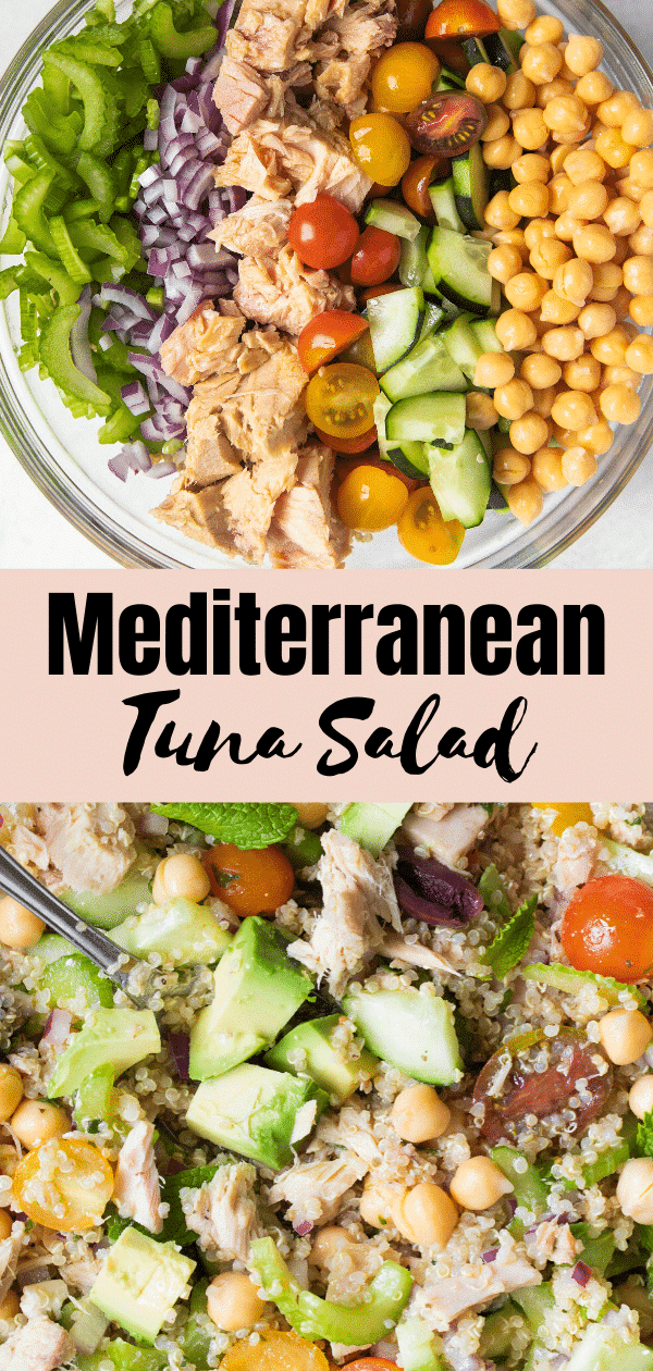 tuna salad with mediterranean flavors in a bowl
