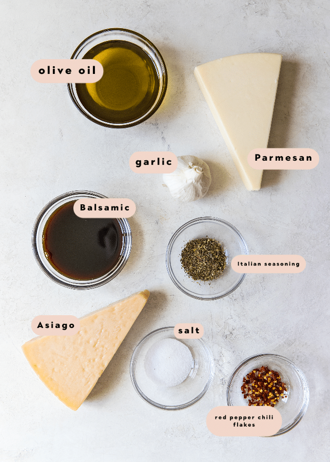 ingredients needed to make balsamic dipping sauce