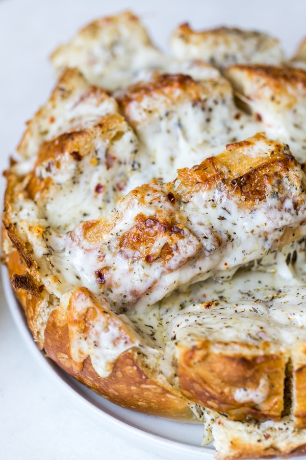 sourdough bread filled with melty mozzarella cheese 