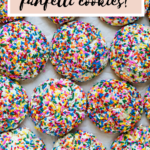 funfetti cookies coated in rainbow sprinkles