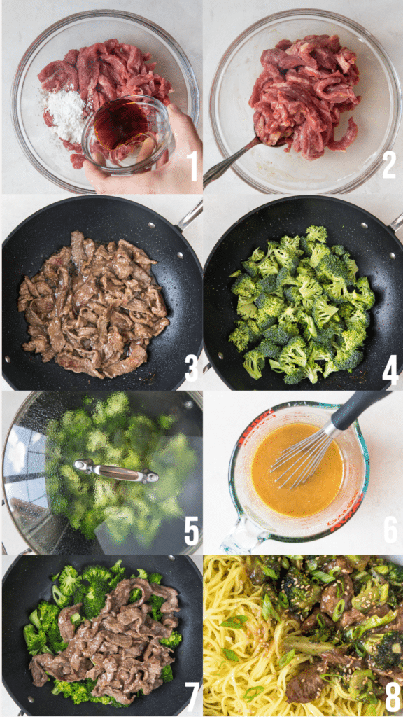 step by step photos of how to make an easy beef and broccoli recipe