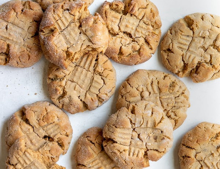 peanut butter chip cookies on a white board