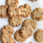 peanut butter chip cookies on a white board