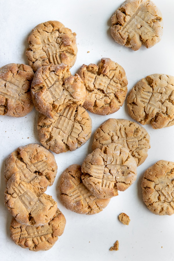 peanut butter chip cookies on a white board