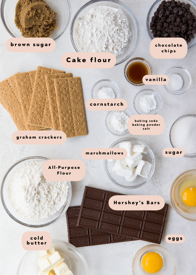 ingredients needed to make smores cookies