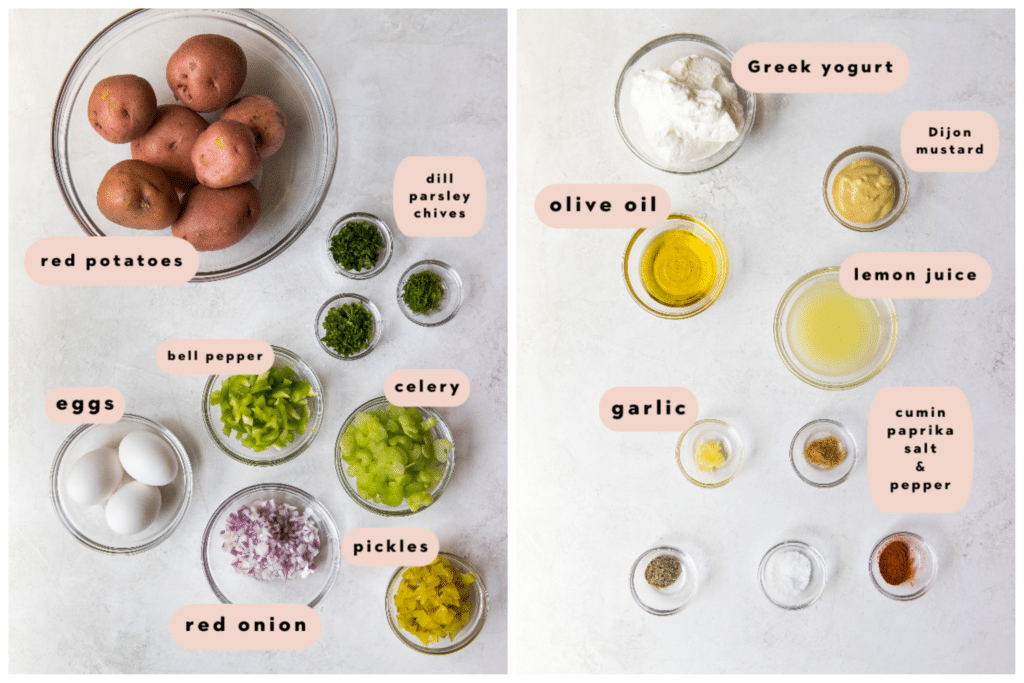 ingredients needed for healthy potato salad