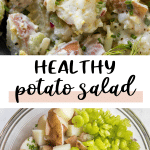 potato salad in a glass bowl