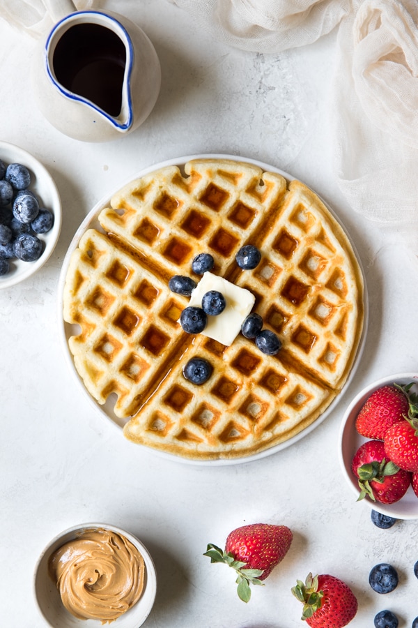 waffle on a white plate