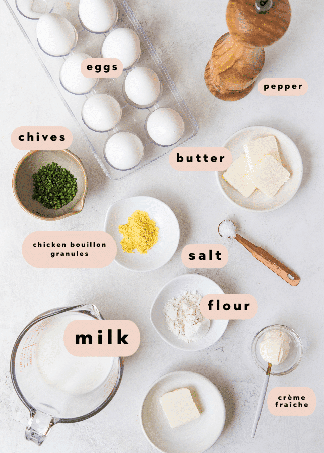 ingredients needed to make creamy scrambled eggs 