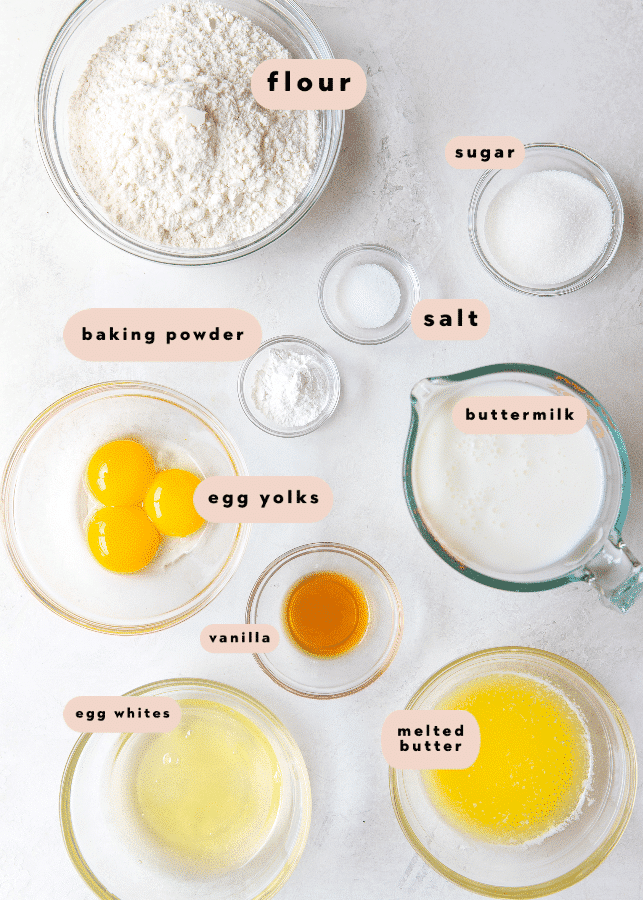 ingredients needed to make buttermilk waffles